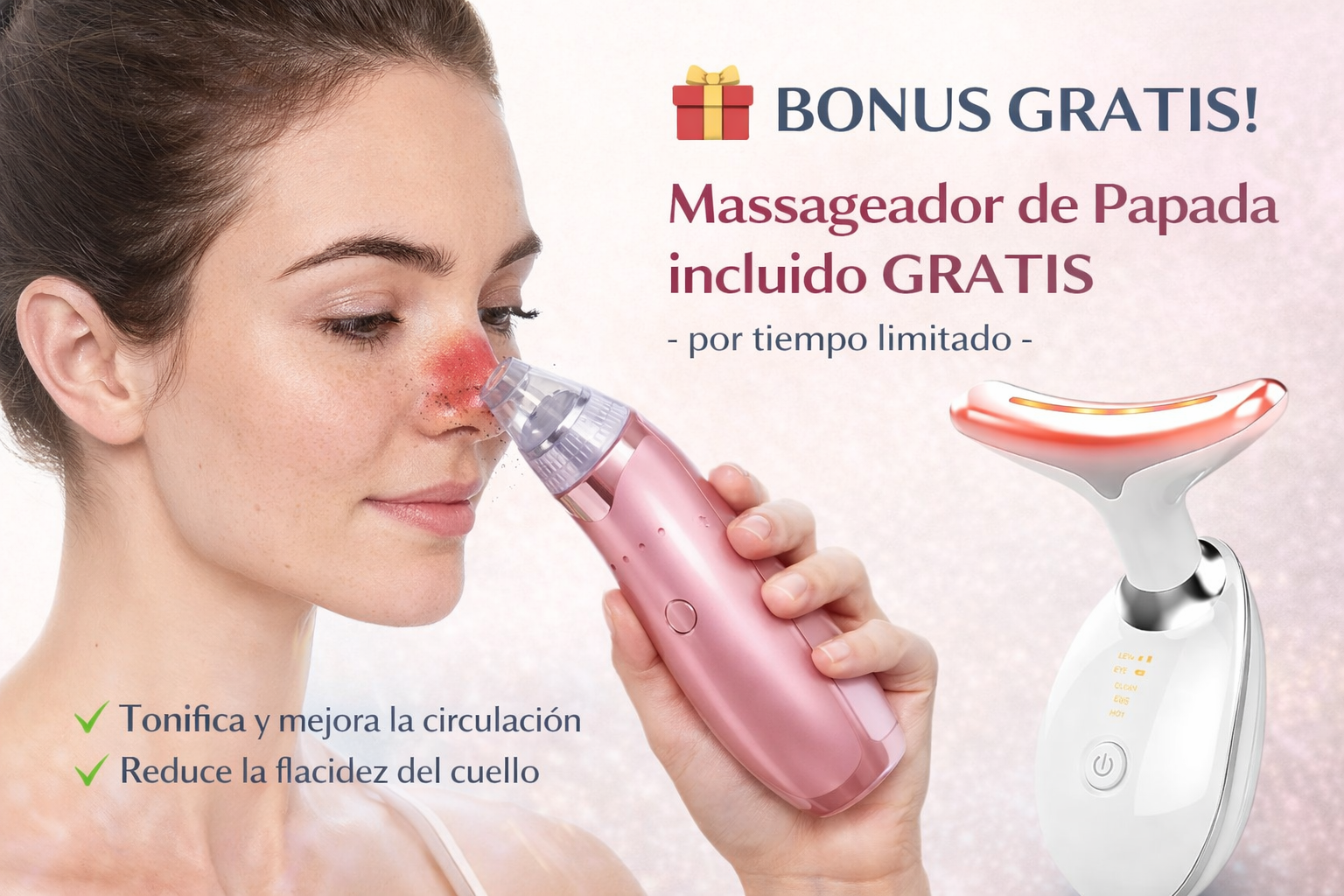 ✨ClearPore® Pro + Massageador de Papada GRATIS Miles de mujeres en Colombia ya disfrutan una piel limpia y SIN puntos negros ni espinillas en minutos 💎