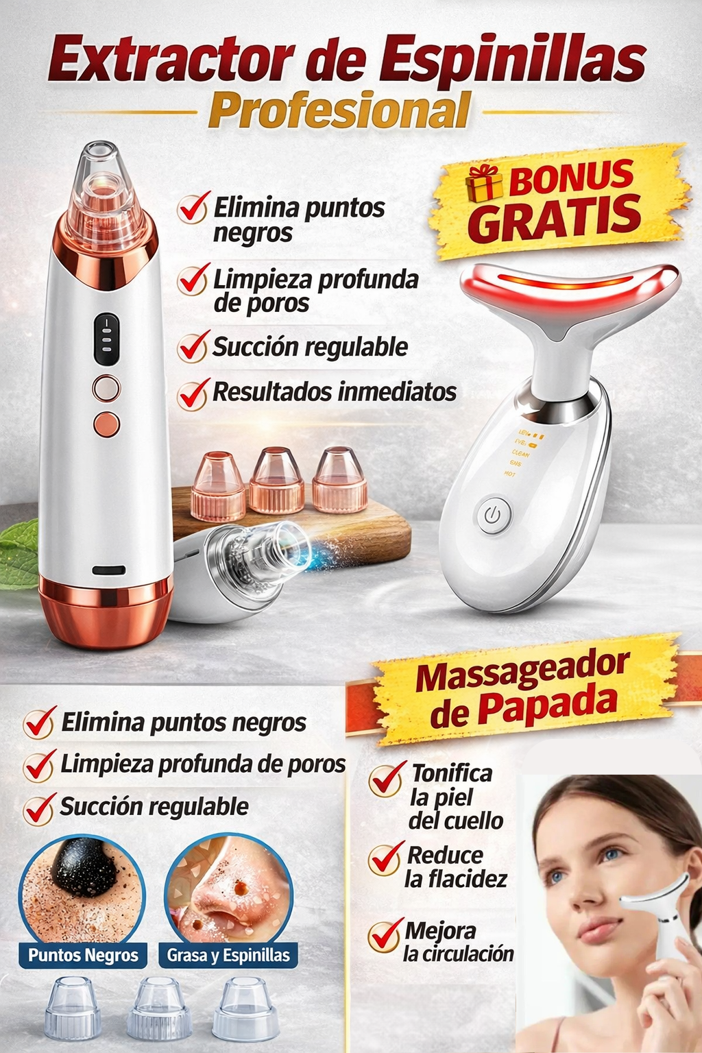 ✨ClearPore® Pro + Massageador de Papada GRATIS Miles de mujeres en Colombia ya disfrutan una piel limpia y SIN puntos negros ni espinillas en minutos 💎